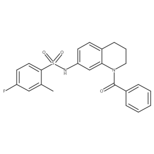 N-(1-benzoyl-1,2,3,4-tetrahydroquinolin-7-yl)-4-fluoro-2-methylbenzene-1-sulfonamide Structure