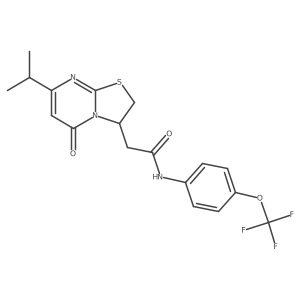2-(7-isopropyl-5-oxo-3,5-dihydro-2H-thiazolo[3,2-a]pyrimidin-3-yl)-N-(4-(trifluoromethoxy)phenyl)acetamide Structure