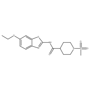 N-(6-ethoxy-1,3-benzothiazol-2-yl)-1-methanesulfonylpiperidine-4-carboxamide结构式