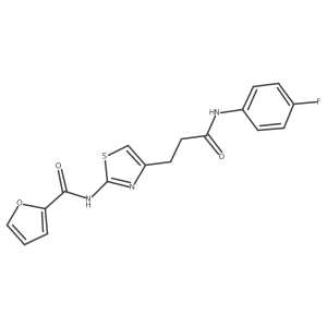 N-(4-(3-((4-fluorophenyl)amino)-3-oxopropyl)thiazol-2-yl)furan-2-carboxamide结构式