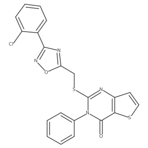 2-(((3-(2-chlorophenyl)-1,2,4-oxadiazol-5-yl)methyl)thio)-3-phenylthieno[3,2-d]pyrimidin-4(3H)-one结构式