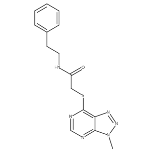 2-((3-methyl-3H-[1,2,3]triazolo[4,5-d]pyrimidin-7-yl)thio)-N-phenethylacetamide Structure