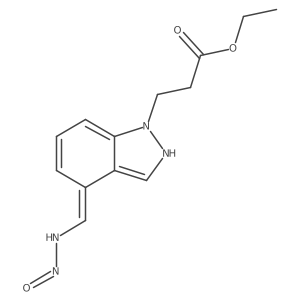Ethyl 3-(4-((2-hydroxyhydrazineylidene)methyl)-1H-indazol-1-yl)propanoate Structure
