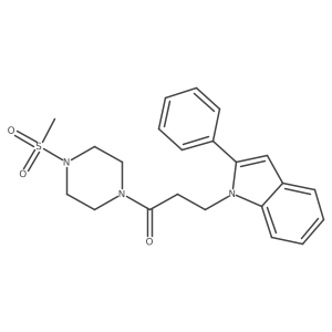 1-[4-(methylsulfonyl)piperazin-1-yl]-3-(2-phenyl-1H-indol-1-yl)propan-1-one Structure
