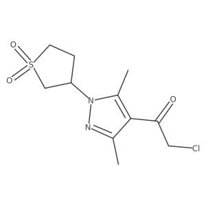 2-Chloro-1-(1-(1,1-dioxidotetrahydrothiophen-3-yl)-3,5-dimethyl-1H-pyrazol-4-yl)ethanone结构式