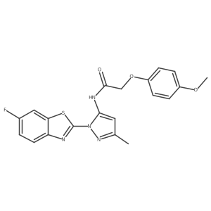 N-(1-(6-fluorobenzo[d]thiazol-2-yl)-3-methyl-1H-pyrazol-5-yl)-2-(4-methoxyphenoxy)acetamide Structure