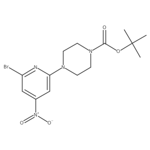 4-(6-Bromo-4-nitropyridin-2-yl)piperazine-1-carboxylic acid tert-butyl ester结构式