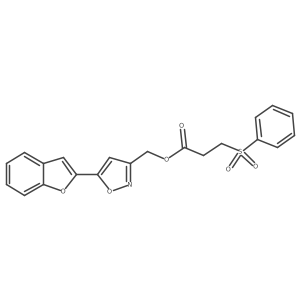 (5-(Benzofuran-2-yl)isoxazol-3-yl)methyl 3-(phenylsulfonyl)propanoate结构式