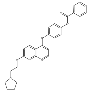 N-[4-[[7-(2-pyrrolidin-1-ylethoxy)-1,8-naphthyridin-4-yl]amino]phenyl]benzamide Structure