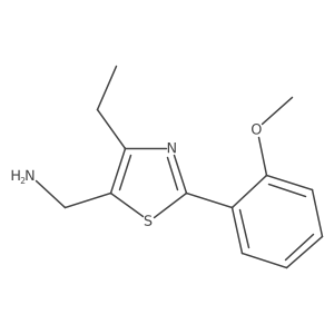 (4-Ethyl-2-(2-methoxyphenyl)thiazol-5-yl)methanamine结构式