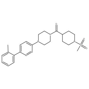 (1-(Methylsulfonyl)piperidin-4-yl)(4-(6-(o-tolyl)pyridazin-3-yl)piperazin-1-yl)methanone Structure