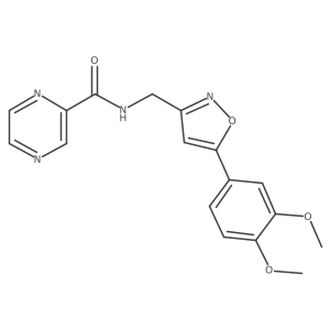 N-((5-(3,4-dimethoxyphenyl)isoxazol-3-yl)methyl)pyrazine-2-carboxamide Structure
