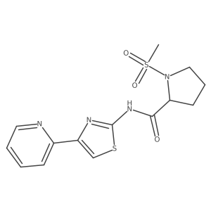 1-methanesulfonyl-N-[4-(pyridin-2-yl)-1,3-thiazol-2-yl]pyrrolidine-2-carboxamide Structure