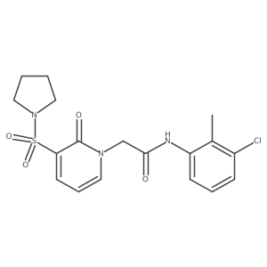 N-(3-chloro-2-methylphenyl)-2-[2-oxo-3-(pyrrolidin-1-ylsulfonyl)pyridin-1(2H)-yl]acetamide结构式