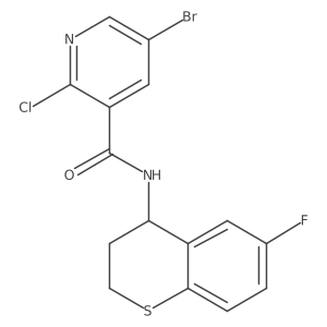 5-bromo-2-chloro-N-(6-fluoro-3,4-dihydro-2H-1-benzothiopyran-4-yl)pyridine-3-carboxamide Structure
