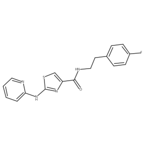 N-(4-fluorophenethyl)-2-(pyridin-2-ylamino)thiazole-4-carboxamide结构式