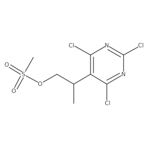 5-Pyrimidineethanol, 2,4,6-trichloro-beta-methyl-, 5-methanesulfonate结构式