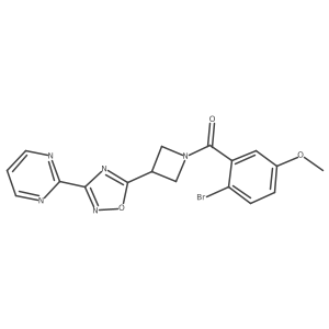 (2-Bromo-5-methoxyphenyl)(3-(3-(pyrimidin-2-yl)-1,2,4-oxadiazol-5-yl)azetidin-1-yl)methanone Structure