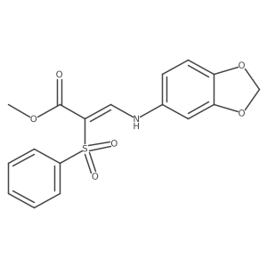 methyl (2Z)-3-(1,3-benzodioxol-5-ylamino)-2-(phenylsulfonyl)acrylate结构式
