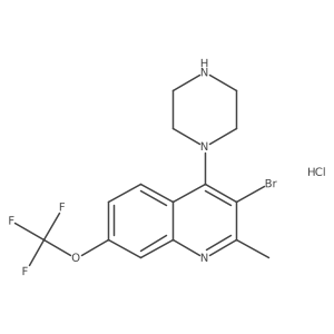 3-Bromo-2-methyl-4-(piperazin-1-yl)-7-(trifluoromethoxy)quinoline hydrochloride结构式