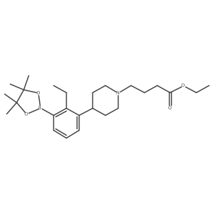 4-[2-Ethyl-3-(4,4,5,5-tetramethyl-1,3,2-dioxaborolan-2-yl)phenyl]-1-piperidinebutanoic acid ethyl ester Structure