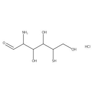 (2R,3R,4S,5R)-2-Amino-3,4,6-trihydroxy-5-mercaptohexanal hydrochloride结构式
