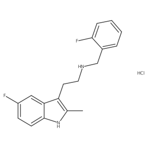 2-(5-fluoro-2-methyl-1H-indol-3-yl)-N-(2-fluorobenzyl)ethanamine hydrochloride结构式