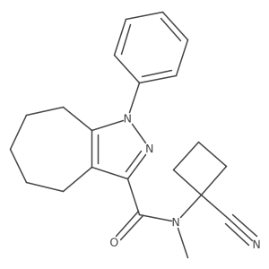 N-(1-cyanocyclobutyl)-N-methyl-1-phenyl-1H,4H,5H,6H,7H,8H-cyclohepta[c]pyrazole-3-carboxamide结构式