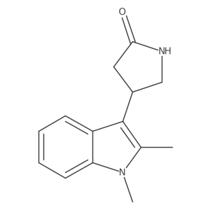 4-(1,2-Dimethylindol-3-yl)-2-pyrrolidone结构式