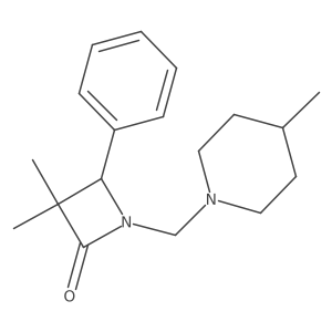 3,3-Dimethyl-1-[(4-methylpiperidin-1-yl)methyl]-4-phenylazetidin-2-one结构式