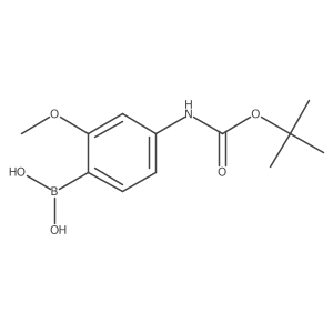 (4-((tert-Butoxycarbonyl)amino)-2-methoxyphenyl)boronic acid结构式