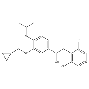 1-(3-Cyclopropylmethoxy-4-difluoromethoxy-phenyl)-2-(3,5-dichloro-pyridin-4-yl)-ethanol结构式