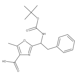 2-{(1S)-1-[(tert-butoxycarbonyl)amino]-2-phenylethyl}-5-methyl-1,3-oxazole-4-carboxylic acid Structure