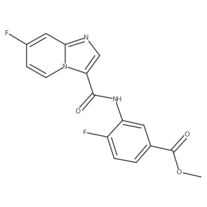 4-Fluoro-3-[(7-fluoroimidazo[1,2-a]pyridine-3-carbonyl)amino]benzoic acid methyl ester结构式