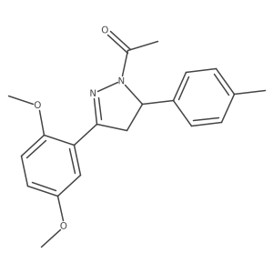 1-[3-(2,5-dimethoxyphenyl)-5-(4-methylphenyl)-4,5-dihydro-1H-pyrazol-1-yl]ethan-1-one结构式