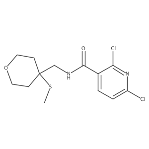 2,6-Dichloro-N-[(4-methylsulfanyloxan-4-yl)methyl]pyridine-3-carboxamide Structure