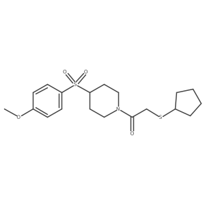2-(Cyclopentylthio)-1-(4-((4-methoxyphenyl)sulfonyl)piperidin-1-yl)ethanone结构式