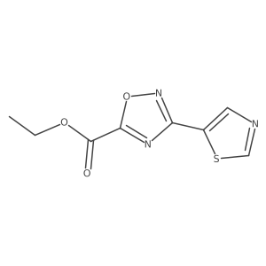 Ethyl 3-(thiazol-5-yl)-1,2,4-oxadiazole-5-carboxylate结构式