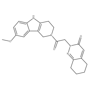 2-[2-(8-methoxy-1,3,4,5-tetrahydro-2H-pyrido[4,3-b]indol-2-yl)-2-oxoethyl]-5,6,7,8-tetrahydro-3(2H)-cinnolinone结构式