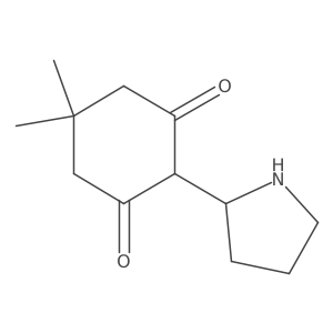 5,5-Dimethyl-2-(pyrrolidin-2-yl)cyclohexane-1,3-dione Structure