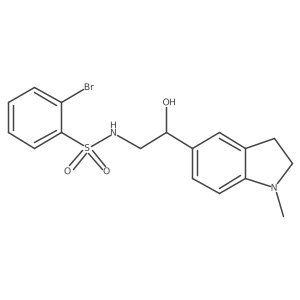 2-bromo-N-(2-hydroxy-2-(1-methylindolin-5-yl)ethyl)benzenesulfonamide结构式