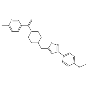 5-[(4-{[3-(4-Methoxyphenyl)-1,2,4-oxadiazol-5-yl]methyl}piperidin-1-yl)carbonyl]-2-methylpyridine结构式