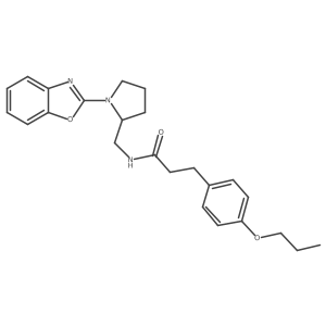 N-((1-(benzo[d]oxazol-2-yl)pyrrolidin-2-yl)methyl)-3-(4-propoxyphenyl)propanamide Structure