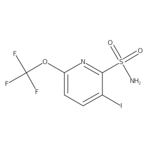 3-Iodo-6-(trifluoromethoxy)pyridine-2-sulfonamide结构式
