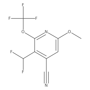 4-Cyano-3-(difluoromethyl)-6-methoxy-2-(trifluoromethoxy)pyridine Structure