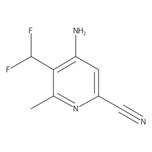 4-Amino-5-(difluoromethyl)-6-methylpicolinonitrile结构式