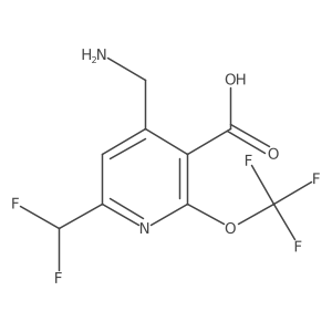 4-(Aminomethyl)-6-(difluoromethyl)-2-(trifluoromethoxy)nicotinic acid Structure