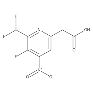 2-(Difluoromethyl)-3-fluoro-4-nitropyridine-6-acetic acid结构式