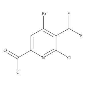4-Bromo-2-chloro-3-(difluoromethyl)pyridine-6-carbonyl chloride Structure