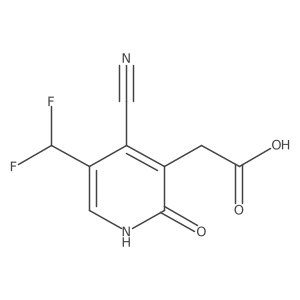 4-Cyano-5-(difluoromethyl)-2-hydroxypyridine-3-acetic acid结构式